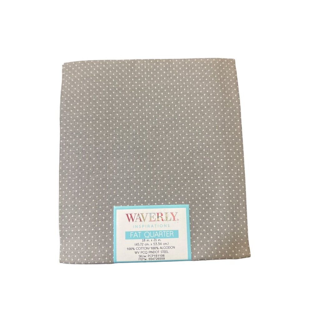 Waverly Inspirations Fat Quarter Fabric 18" x 21" 100% Cotton Pindot Steel NEW